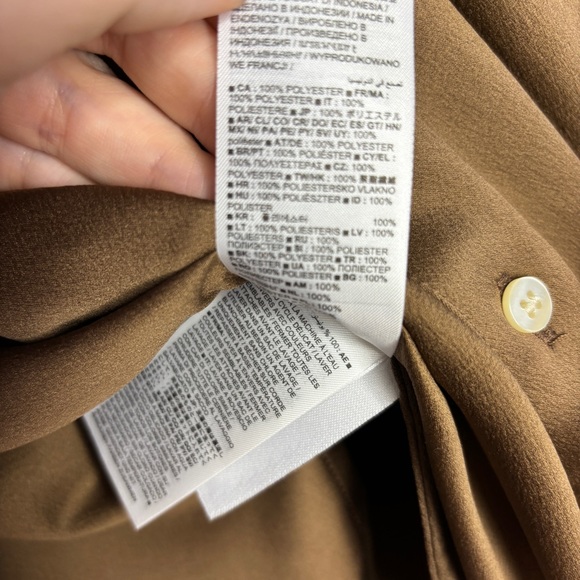Womens Gap Button Down Blouse Brown Satin Size XS - Picture 6 of 9